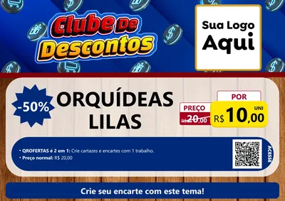 Modelo de Cartaz para Cartaz A4 Horizontal com o tema Clube de Descontos para Floricultura e jardim