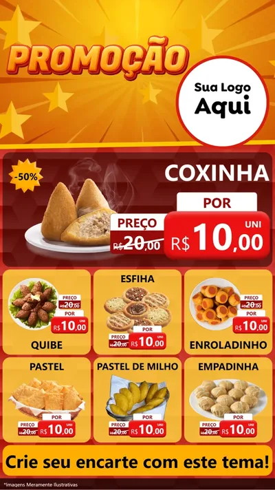 Modelo de Rede Social para Stories com o tema Promoção para Salgadaria
