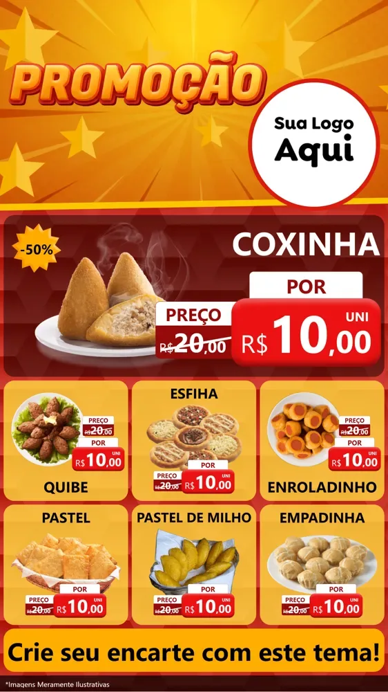 Modelo de Rede Social para Stories com o tema Promoção para Salgadaria