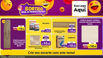 Modelo de TV para TV Horizontal com o tema Sorteio para Pisos e revestimentos