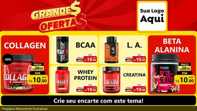 Modelo de TV para TV Horizontal com o tema Grandes Ofertas para Suplementos alimentares