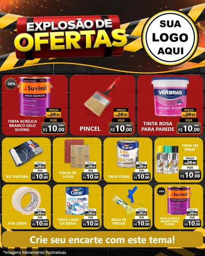 Modelo de Rede Social para Feed Instagram com o tema Explosão de Ofertas para Tintas e Ferramentas