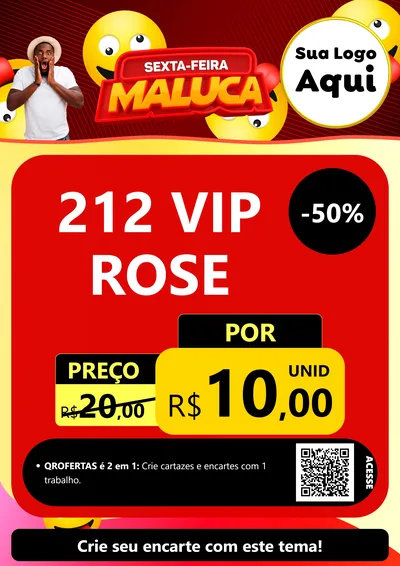 Modelo de Cartaz para Cartaz A4 Vertical com o tema Sexta-feira Maluca para Perfumes