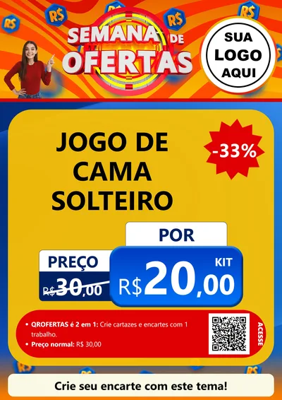 Modelo de Cartaz para Cartaz A4 Vertical com o tema Semana de Ofertas para Cama, Mesa e Banho
