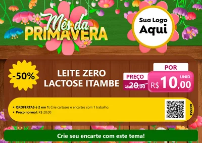 Modelo de Cartaz para Cartaz A4 Horizontal com o tema Mês da Primavera para Frios e Laticínios
