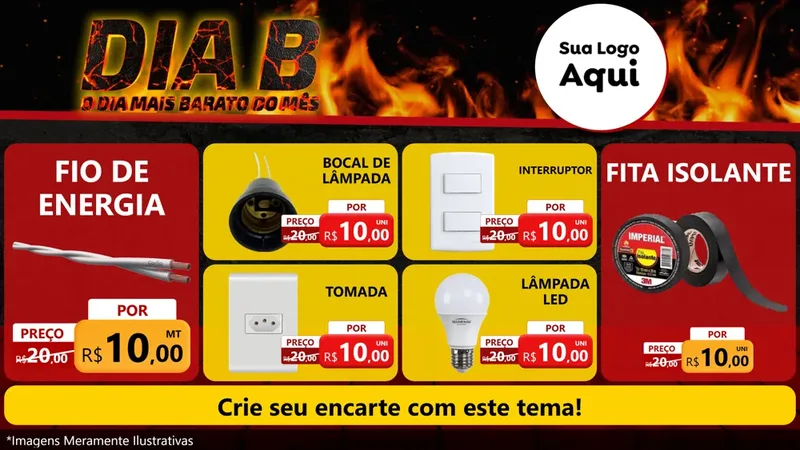 Modelo de TV para TV Horizontal com o tema Dia B para Materiais Elétricos