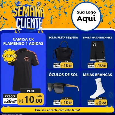 Modelo de Rede Social para Feed Facebook com o tema Semana do Cliente para Roupas e acessórios