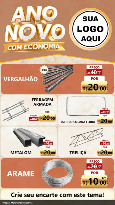 Modelo de TV para TV Vertical com o tema Ano Novo Com Economia para Ferragens
