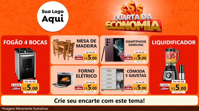 Modelo de TV para TV Horizontal com o tema Quarta da Economia para Móveis e Eletro