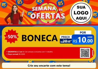 Modelo de Cartaz para Cartaz A4 Horizontal com o tema Semana de Ofertas para Brinquedos