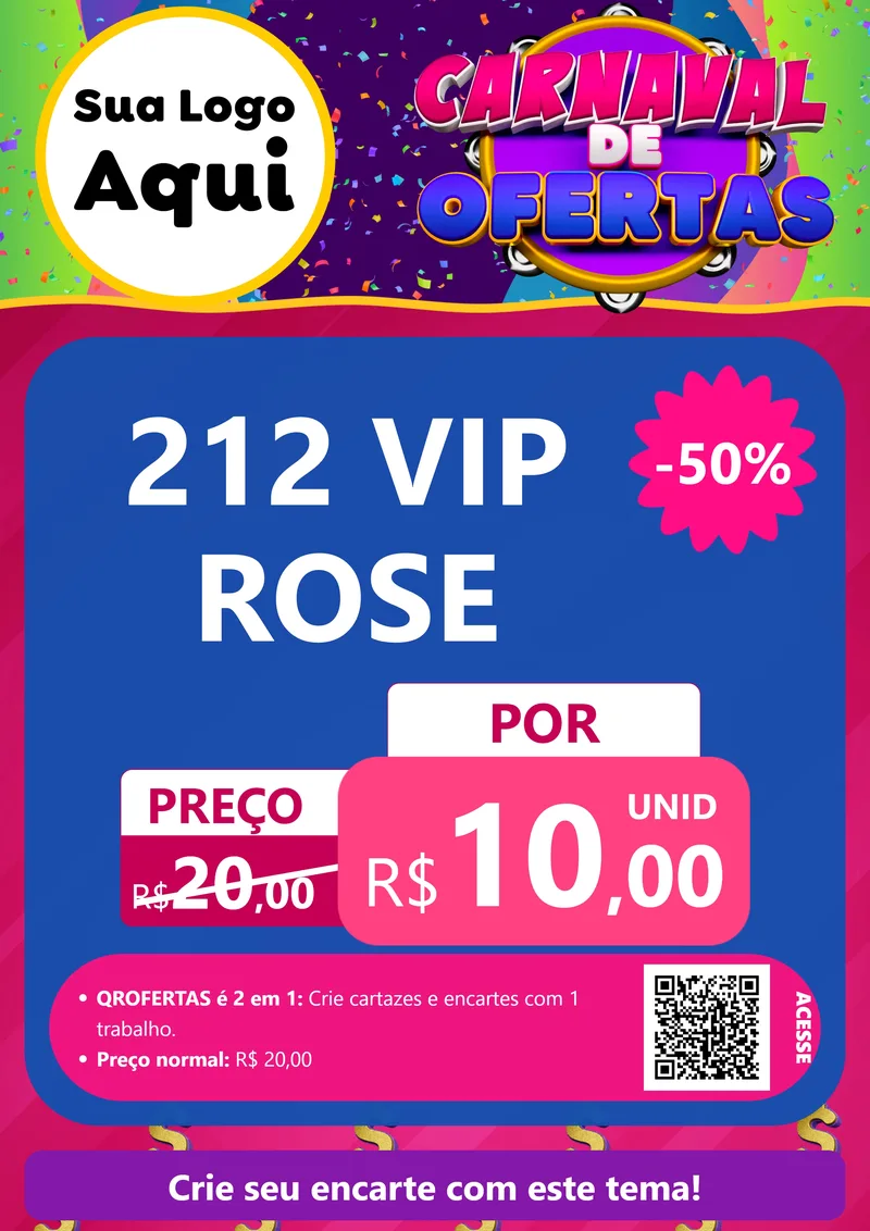 Modelo de Cartaz para Cartaz A4 Vertical com o tema Carnaval de Ofertas para Perfumes