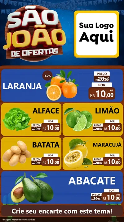 Modelo de TV para TV Vertical com o tema São João Ofertas Imbatíveis! - Junina para Hortifrúti