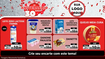 Modelo de TV para TV Horizontal com o tema Promoção de Aniversário - 30 Anos para Frios e Laticínios