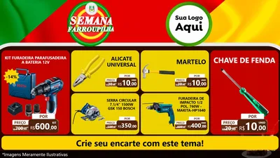 Modelo de TV para TV Horizontal com o tema Semana Farroupilha para Maquinas e Ferramentas