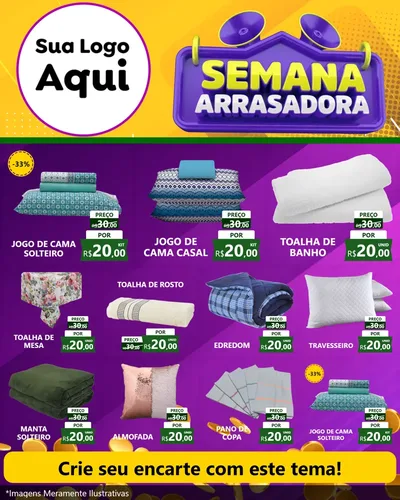 Modelo de Rede Social para Feed Instagram com o tema Semana Arrasadora para Cama, Mesa e Banho