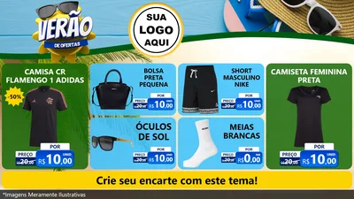 Modelo de TV para TV Horizontal com o tema Verão de Ofertas para Roupas e acessórios