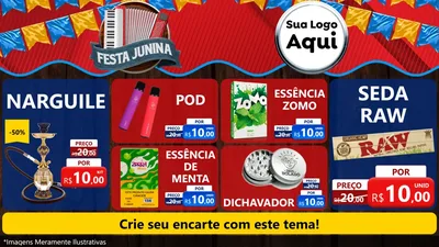 Modelo de TV para TV Horizontal com o tema Festa Junina para Tabacaria