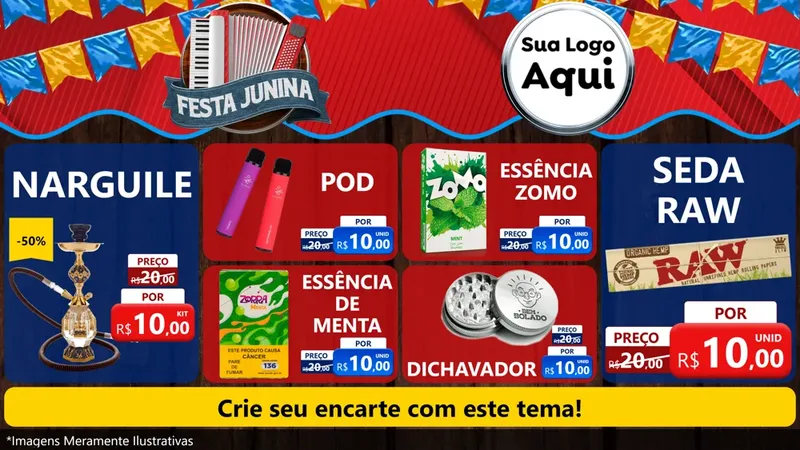 Modelo de TV para TV Horizontal com o tema Festa Junina para Tabacaria