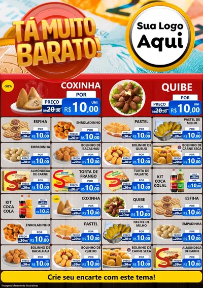 Modelo de Encarte para Encarte A4 Vertical com o tema Está Muito Barato para Salgadaria