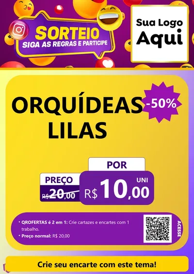 Modelo de Cartaz para Cartaz A4 Vertical com o tema Sorteio para Floricultura e jardim
