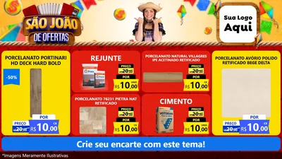 Modelo de TV para TV Horizontal com o tema São João de Ofertas para Pisos e revestimentos