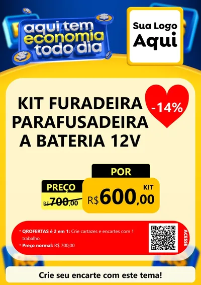 Modelo de Cartaz para Cartaz A4 Vertical com o tema Aqui Tem Economia Todo Dia para Maquinas e Ferramentas
