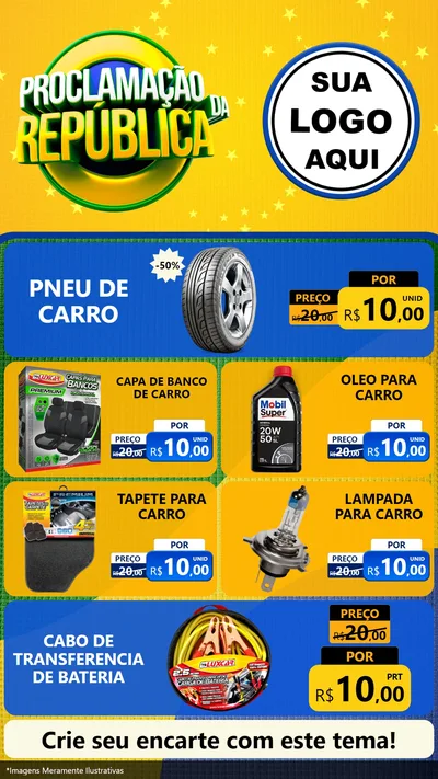 Modelo de TV para TV Vertical com o tema Proclamação da República para Auto peças