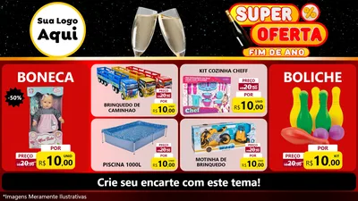 Modelo de TV para TV Horizontal com o tema Super Oferta Fim de Ano para Brinquedos