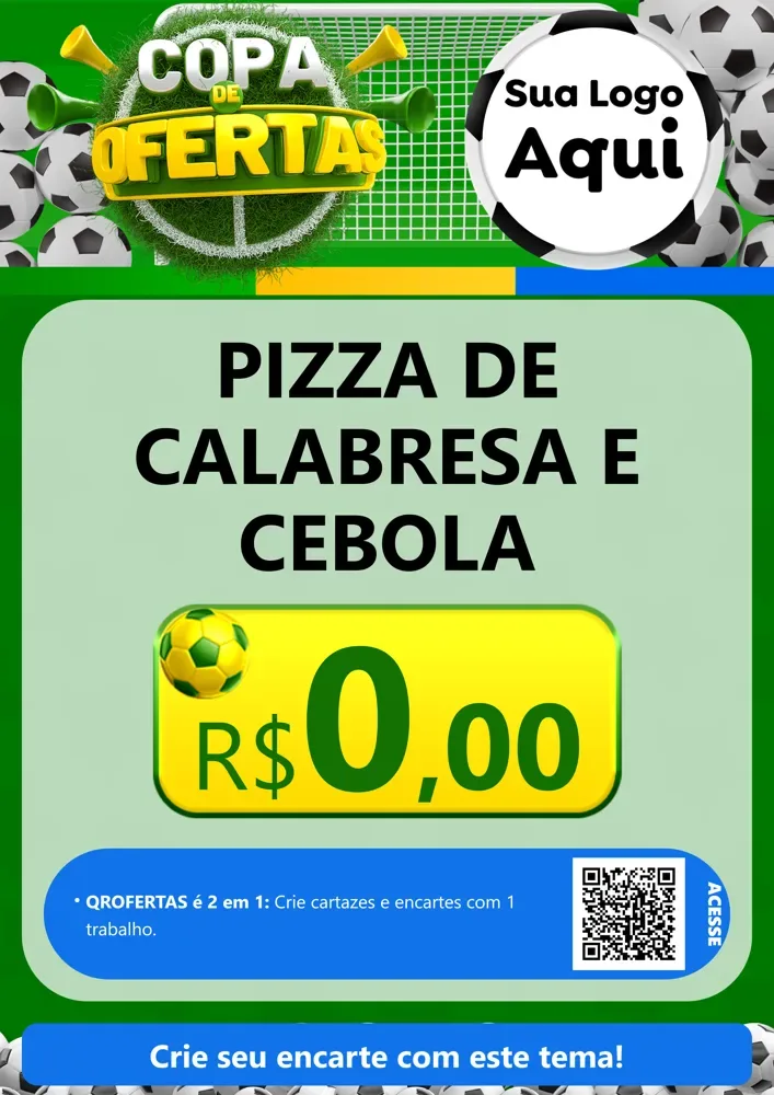 Modelo de Cartaz para Cartaz A4 Vertical com o tema Copa De Ofertas para Pizzaria