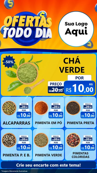 Modelo de Rede Social para Stories com o tema Ofertas Todo Dia para Produtos Naturais
