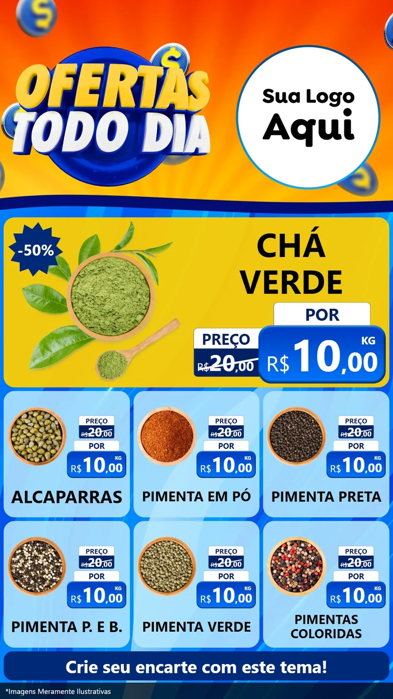 Modelo de Rede Social para Stories com o tema Ofertas Todo Dia para Produtos Naturais