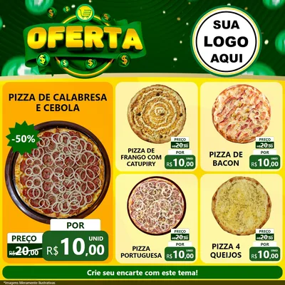 Modelo de Rede Social para Feed Facebook com o tema Oferta para Pizzaria