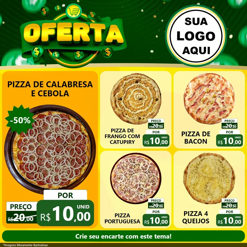 Modelo de Rede Social para Feed Facebook com o tema Oferta para Pizzaria