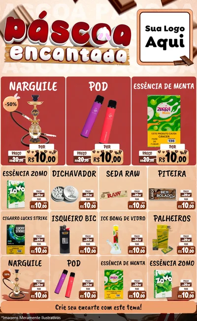 Modelo de Encarte para Encarte Grande com o tema Páscoa Encantada para Tabacaria