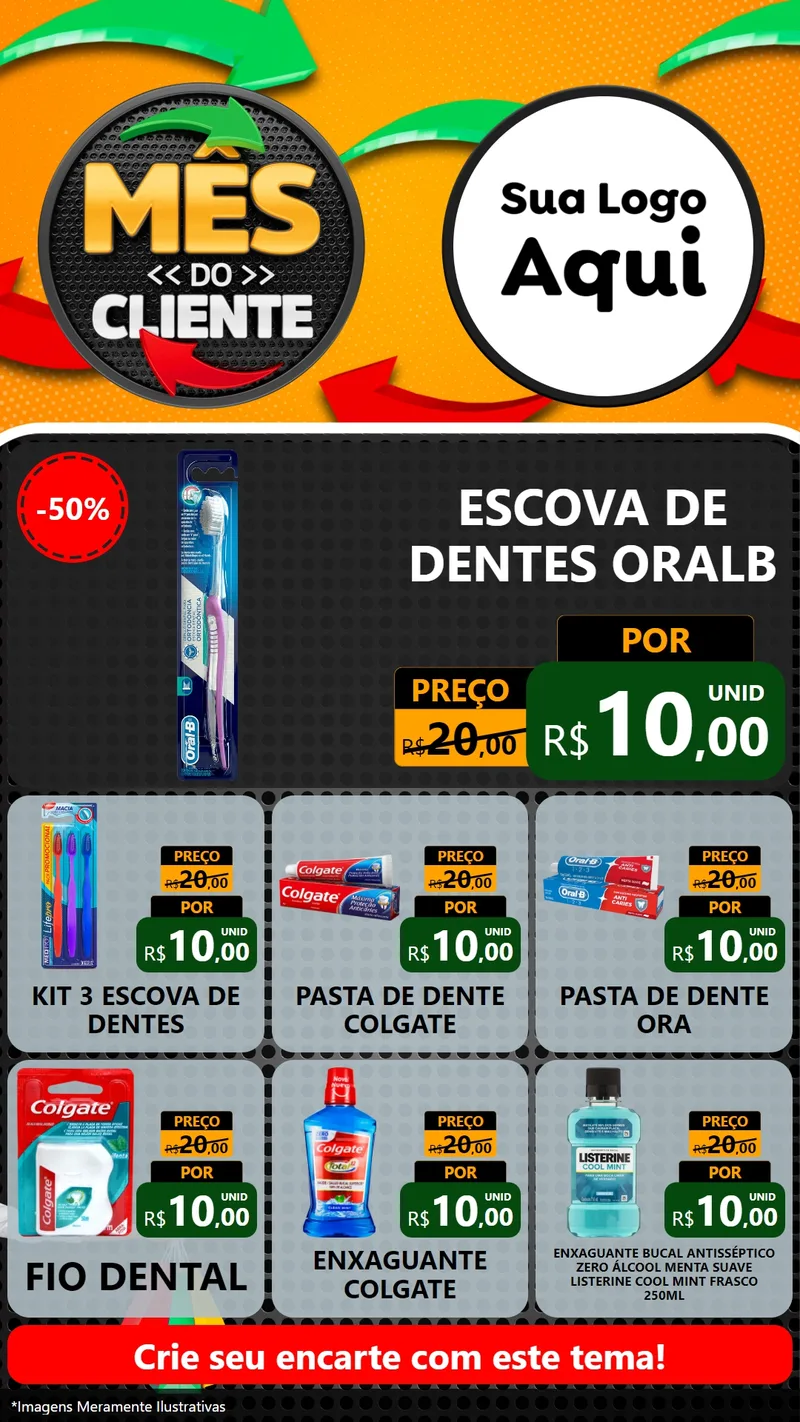 Modelo de Rede Social para Stories com o tema Mês do Cliente para Higiene Pessoal