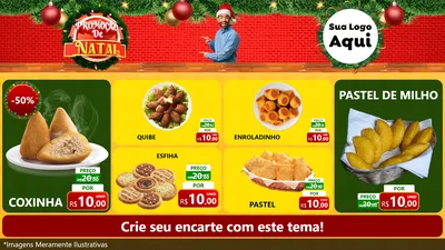 Modelo de TV para TV Horizontal com o tema Promoção de Natal para Salgadaria