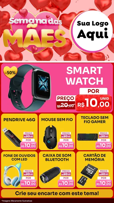 Modelo de Rede Social para Stories com o tema Semana Das Mães para Informática