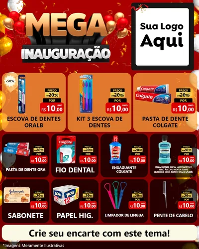 Modelo de Rede Social para Feed Instagram com o tema Mega Inauguração para Higiene Pessoal