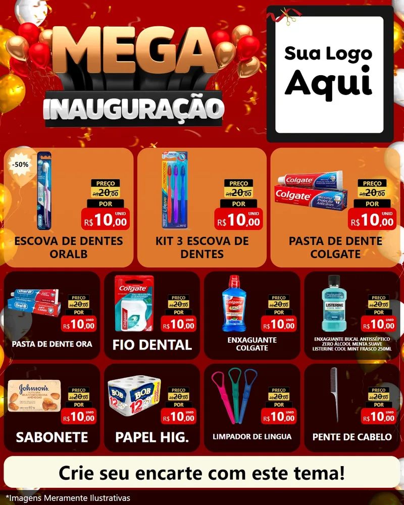 Modelo de Rede Social para Feed Instagram com o tema Mega Inauguração para Higiene Pessoal