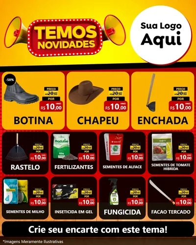 Modelo de Rede Social para Feed Instagram com o tema Temos Novidades para Agropecuária