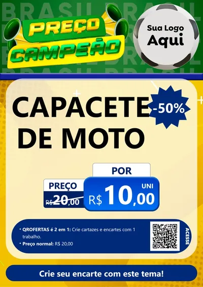Modelo de Cartaz para Cartaz A4 Vertical com o tema Preço Campeão - Copa para Moto peças