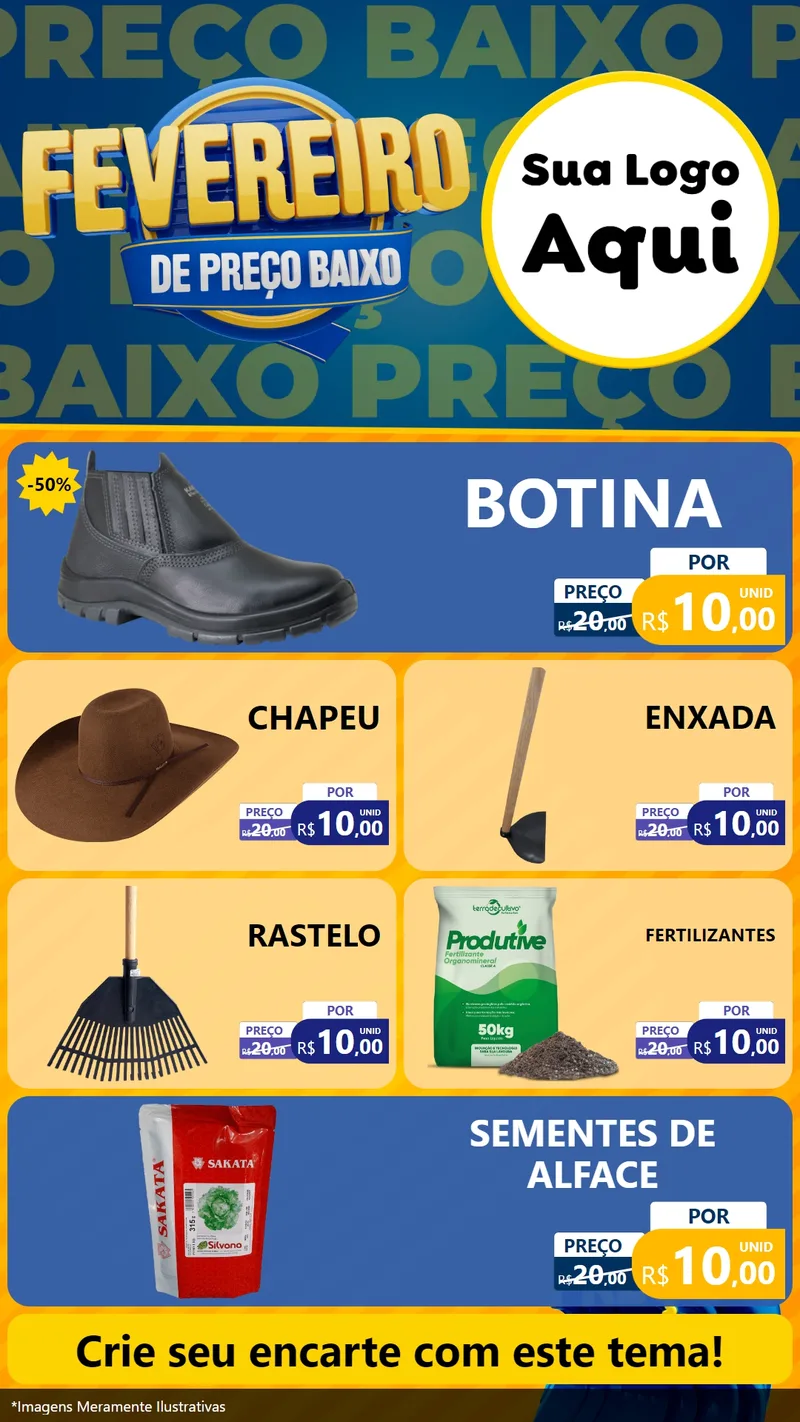 Modelo de TV para TV Vertical com o tema Fevereiro de Preço Baixo para Agropecuária