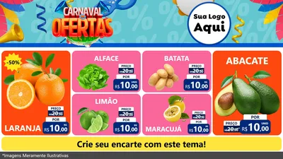 Modelo de TV para TV Horizontal com o tema Carnaval de Ofertas para Hortifrúti