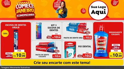 Modelo de TV para TV Horizontal com o tema Comece Janeiro Economizando para Higiene Pessoal