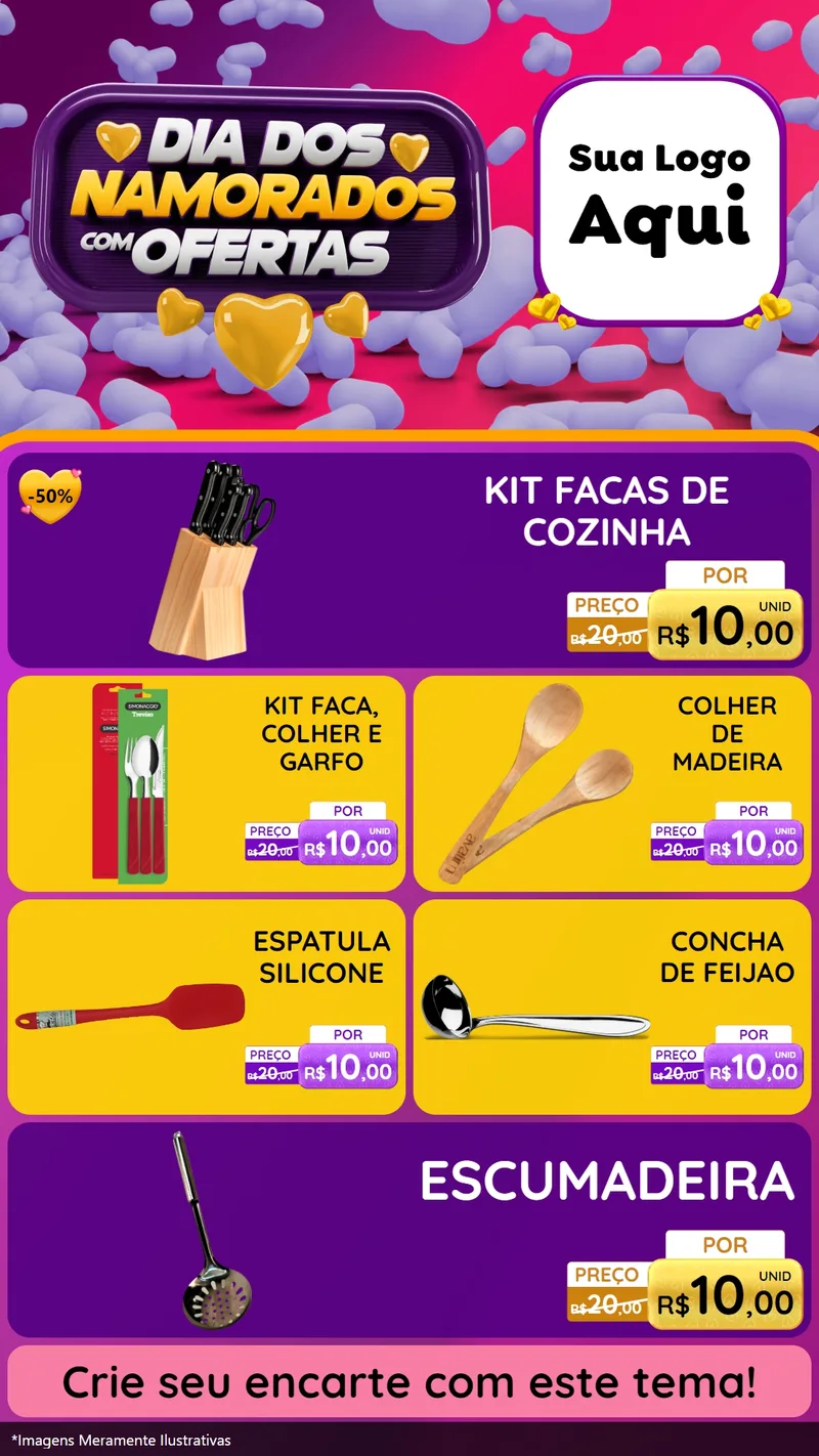Modelo de TV para TV Vertical com o tema Dia Dos Namorados Com Ofertas para Utilidades Domésticas