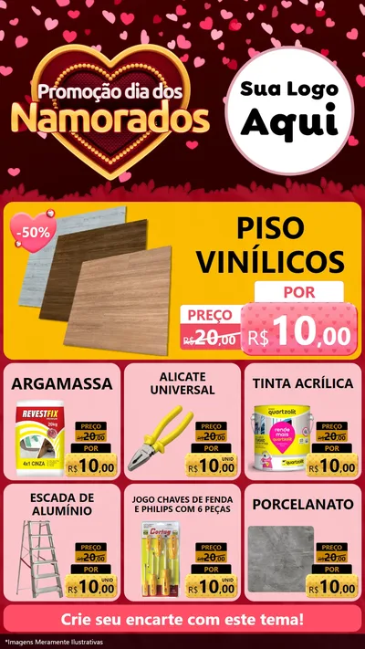 Modelo de Rede Social para Stories com o tema Promoção Dia Dos Namorados para Material para Construção