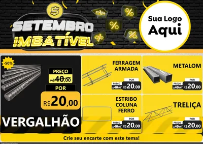 Modelo de Encarte para Encarte A4 Horizontal com o tema Setembro Imbatível para Ferragens