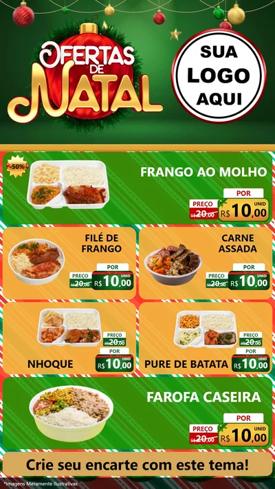 Modelo de TV para TV Vertical com o tema Ofertas de Natal para Restaurante