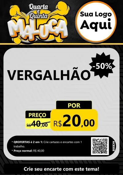 Modelo de Cartaz para Cartaz A4 Vertical com o tema Quarta e Quinta Maluca para Ferragens