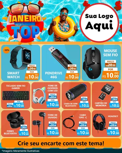 Modelo de Rede Social para Feed Instagram com o tema Janeiro Top para Informática
